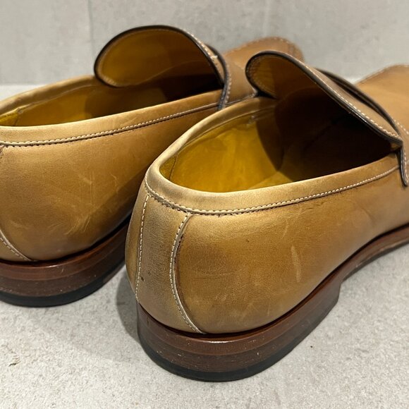 CANALI Light Brown Thick Stitch Penny Loafer Dress Shoes sz 42 US 9 - Picture 4 of 8